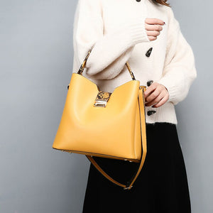 Women's bag high-quality luxury stitching 2-piece set large-capacity bucket bag simple handbag 4 color