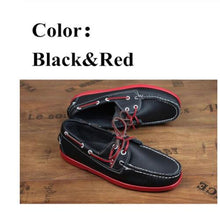 Load image into Gallery viewer, First layer cowhide Mens Casual Leather shoes Docksides Deck Moccain Boat Loafers Shoes Driving Fashion Unisex Handmade shoes