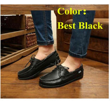 Load image into Gallery viewer, First layer cowhide Mens Casual Leather shoes Docksides Deck Moccain Boat Loafers Shoes Driving Fashion Unisex Handmade shoes