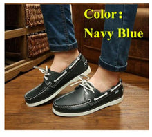 Load image into Gallery viewer, First layer cowhide Mens Casual Leather shoes Docksides Deck Moccain Boat Loafers Shoes Driving Fashion Unisex Handmade shoes