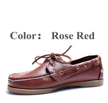 Load image into Gallery viewer, First layer cowhide Mens Casual Leather shoes Docksides Deck Moccain Boat Loafers Shoes Driving Fashion Unisex Handmade shoes