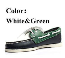 Load image into Gallery viewer, First layer cowhide Mens Casual Leather shoes Docksides Deck Moccain Boat Loafers Shoes Driving Fashion Unisex Handmade shoes