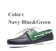 Load image into Gallery viewer, First layer cowhide Mens Casual Leather shoes Docksides Deck Moccain Boat Loafers Shoes Driving Fashion Unisex Handmade shoes