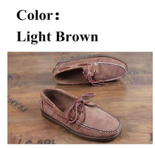 Load image into Gallery viewer, First layer cowhide Mens Casual Leather shoes Docksides Deck Moccain Boat Loafers Shoes Driving Fashion Unisex Handmade shoes