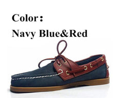 Load image into Gallery viewer, First layer cowhide Mens Casual Leather shoes Docksides Deck Moccain Boat Loafers Shoes Driving Fashion Unisex Handmade shoes