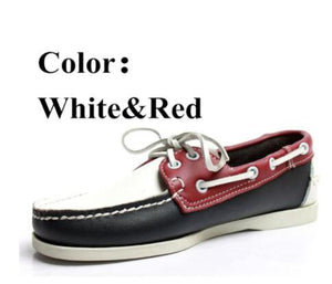 First layer cowhide Mens Casual Leather shoes Docksides Deck Moccain Boat Loafers Shoes Driving Fashion Unisex Handmade shoes