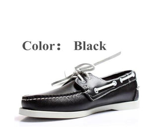 First layer cowhide Mens Casual Leather shoes Docksides Deck Moccain Boat Loafers Shoes Driving Fashion Unisex Handmade shoes