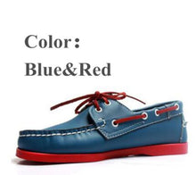 Load image into Gallery viewer, First layer cowhide Mens Casual Leather shoes Docksides Deck Moccain Boat Loafers Shoes Driving Fashion Unisex Handmade shoes