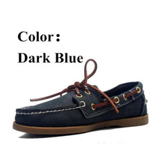 Load image into Gallery viewer, First layer cowhide Mens Casual Leather shoes Docksides Deck Moccain Boat Loafers Shoes Driving Fashion Unisex Handmade shoes