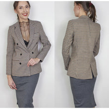 Load image into Gallery viewer, Affogatoo Fashion double breasted plaid blazer women Long sleeve slim OL blazer 2020 Casual autumn jacket blazer female