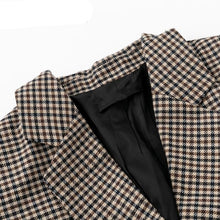 Load image into Gallery viewer, Affogatoo Fashion double breasted plaid blazer women Long sleeve slim OL blazer 2020 Casual autumn jacket blazer female