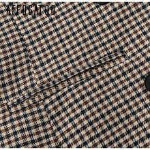 Load image into Gallery viewer, Affogatoo Fashion double breasted plaid blazer women Long sleeve slim OL blazer 2020 Casual autumn jacket blazer female