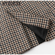 Load image into Gallery viewer, Affogatoo Fashion double breasted plaid blazer women Long sleeve slim OL blazer 2020 Casual autumn jacket blazer female