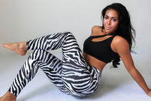 Load image into Gallery viewer, CHRLEISURE Sexy Zebra stripes Fitness leggings High waist woman Quick drying High elasticity Slim pants workout leggings