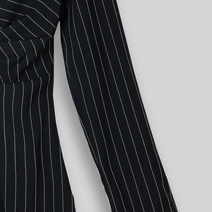 Fashion suit women blazer dress Turn Down Neck Long Sleeve Buttons Striped Patchwork Bodycon Blazer Dress Wholesale Free Ship Z4