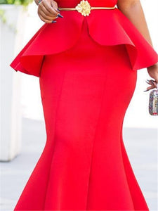 Red Christmas Dress for Women Maxi Party Off Shoulder Bodycon Sexy Ruffle Elegant Celebrate Dinner Party Club Evening Long Robes