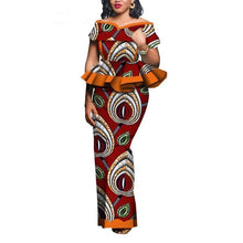 Load image into Gallery viewer, 2020 Women Party Dress Skirt Sets Traditional African 2 Pieces Women Set Clothing Custom Made Dashiki Tops + Skirts WY5104