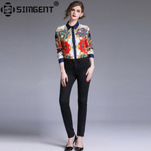 Load image into Gallery viewer, Simgent Office Blouse New Arrival Womens Long Sleeve Printing Vintage Casual Elegant Shirt Women Ladies Tops Chemisier SG9575