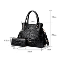 Load image into Gallery viewer, 2 Sets Crocodile Leather Purses And Handbags Women Shoulder Bags Women Messenger Bags Ladies Casual Tote Bags Sac A Main Femme