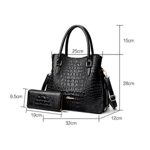 2 Sets Crocodile Leather Purses And Handbags Women Shoulder Bags Women Messenger Bags Ladies Casual Tote Bags Sac A Main Femme