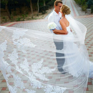 Cheap Bridal Veil for Romantic Wedding Party One Tier Cathedral Length 3M White Ivory Wedding Veil with Comb