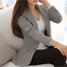 Load image into Gallery viewer, Bigsweety New Fashion Women Plaid Blazer 2020 Elegant Coat Suit Long Sleeve Turn Down Collar Jacket Casual Female Outerwear 3XL