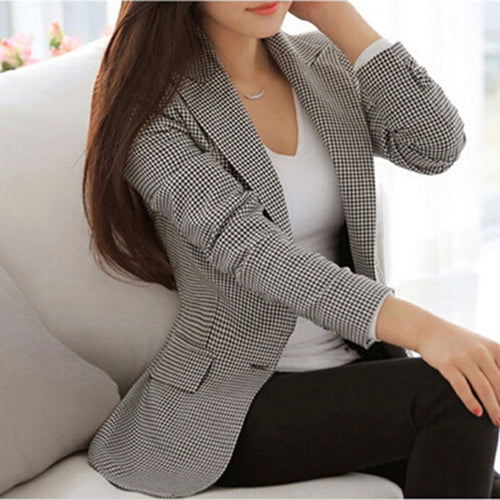 Bigsweety New Fashion Women Plaid Blazer 2020 Elegant Coat Suit Long Sleeve Turn Down Collar Jacket Casual Female Outerwear 3XL