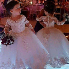 Load image into Gallery viewer, Flower Girl Dresses for Weddings Tulle Princess Lace Half Sleeve Holy First Communion Gowns Party Pageant Dress For Girls