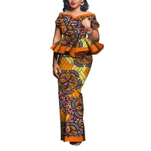 Load image into Gallery viewer, 2020 Women Party Dress Skirt Sets Traditional African 2 Pieces Women Set Clothing Custom Made Dashiki Tops + Skirts WY5104