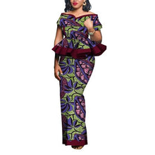 Load image into Gallery viewer, 2020 Women Party Dress Skirt Sets Traditional African 2 Pieces Women Set Clothing Custom Made Dashiki Tops + Skirts WY5104