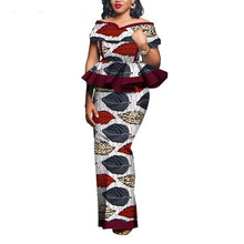 Load image into Gallery viewer, 2020 Women Party Dress Skirt Sets Traditional African 2 Pieces Women Set Clothing Custom Made Dashiki Tops + Skirts WY5104