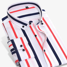 Load image into Gallery viewer, Long Sleeve Button Down Collar Men&#39;s Striped Shirts Comfortable Soft Cotton Shirt Slim Fit Smart Casual Male Tops Shirts