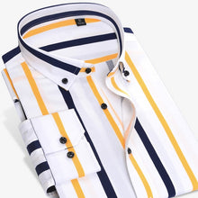 Load image into Gallery viewer, Long Sleeve Button Down Collar Men&#39;s Striped Shirts Comfortable Soft Cotton Shirt Slim Fit Smart Casual Male Tops Shirts