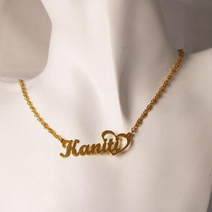 OUSLY Custom Jewelry Personalized Name Pendant Necklace Handmade Cursive Nameplate Choker Women Men Bijoux BFF Gift