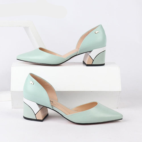 SOPHITINA Comfortable Square Heel Pumps High Quality Genuine Leather Slip-on Shoes Fashion Shallow Special Women's Pumps C162