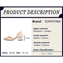 Load image into Gallery viewer, SOPHITINA Comfortable Square Heel Pumps High Quality Genuine Leather Slip-on Shoes Fashion Shallow Special Women&#39;s Pumps C162