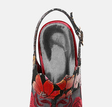 Load image into Gallery viewer, 2020 High Heels Sandals Woman Mesh Summer Shoes Women Pumps Pointed toe Ankle Buckle Strap Ethnic Embroidery Flower Handmade