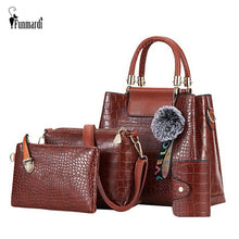 Load image into Gallery viewer, FUNMARDI 4PS Women Bags Set Luxury Crocodile Female Handbags PU Leather Shoulder Bags Brand Composite Bags Crossbody WLHB2024