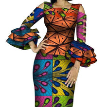 Load image into Gallery viewer, Customize African Print Ruffles Sleeve Tops and Skirt Sets for Women Bazin Riche African Clothing 2 Pieces Skirts Sets WY4300