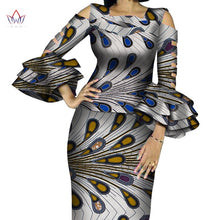 Load image into Gallery viewer, Customize African Print Ruffles Sleeve Tops and Skirt Sets for Women Bazin Riche African Clothing 2 Pieces Skirts Sets WY4300