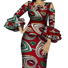 Load image into Gallery viewer, Customize African Print Ruffles Sleeve Tops and Skirt Sets for Women Bazin Riche African Clothing 2 Pieces Skirts Sets WY4300