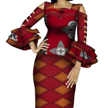 Load image into Gallery viewer, Customize African Print Ruffles Sleeve Tops and Skirt Sets for Women Bazin Riche African Clothing 2 Pieces Skirts Sets WY4300