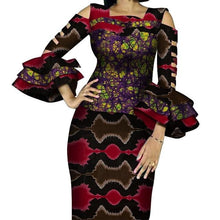 Load image into Gallery viewer, Customize African Print Ruffles Sleeve Tops and Skirt Sets for Women Bazin Riche African Clothing 2 Pieces Skirts Sets WY4300