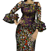 Load image into Gallery viewer, Customize African Print Ruffles Sleeve Tops and Skirt Sets for Women Bazin Riche African Clothing 2 Pieces Skirts Sets WY4300