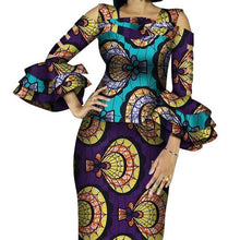 Load image into Gallery viewer, Customize African Print Ruffles Sleeve Tops and Skirt Sets for Women Bazin Riche African Clothing 2 Pieces Skirts Sets WY4300