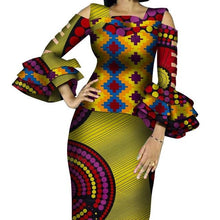 Load image into Gallery viewer, Customize African Print Ruffles Sleeve Tops and Skirt Sets for Women Bazin Riche African Clothing 2 Pieces Skirts Sets WY4300