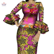 Load image into Gallery viewer, Customize African Print Ruffles Sleeve Tops and Skirt Sets for Women Bazin Riche African Clothing 2 Pieces Skirts Sets WY4300