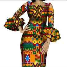 Load image into Gallery viewer, Customize African Print Ruffles Sleeve Tops and Skirt Sets for Women Bazin Riche African Clothing 2 Pieces Skirts Sets WY4300