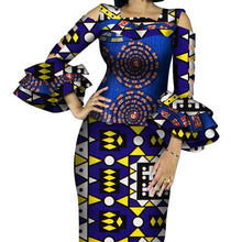 Load image into Gallery viewer, Customize African Print Ruffles Sleeve Tops and Skirt Sets for Women Bazin Riche African Clothing 2 Pieces Skirts Sets WY4300