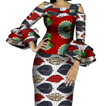 Load image into Gallery viewer, Customize African Print Ruffles Sleeve Tops and Skirt Sets for Women Bazin Riche African Clothing 2 Pieces Skirts Sets WY4300